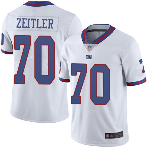 Men New York Giants 70 Kevin Zeitler Limited White Rush Vapor Untouchable Football NFL Jersey